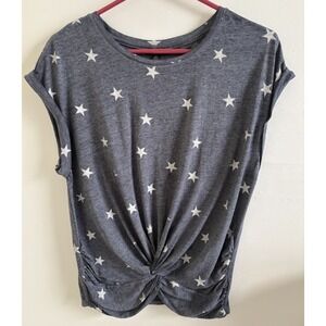 Lucky Brand Women's Blue W/ Stars Lightweight Cotton Tee T-shirt Small
